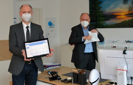 zu sehen sind Kämmerer Ingo Tiemann und Landrat Christoph Rüther